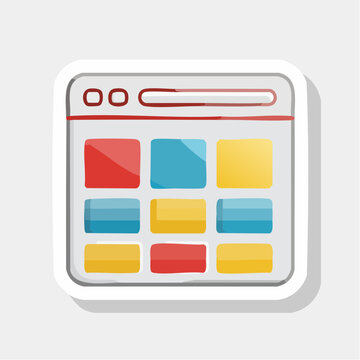 Browser Window with Colorful App Icons