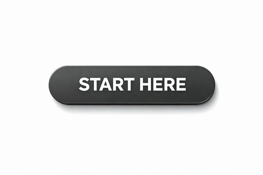 Modern start button with sleek design and white text on a grey background