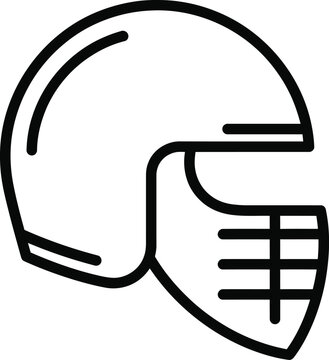 American football helmet line icon a simple sports equipment illustration