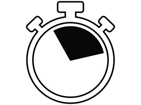 Minimalist stopwatch vector illustration for time management