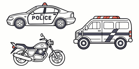 a police car an ambulance and a police motorcycle Vector ©  MST RABEYA  BEGUM