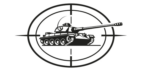 a tank is aimed through a rifle scope Vector ©  MST RABEYA  BEGUM