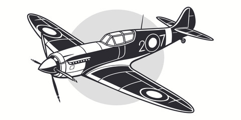 a black and white airplane with a propeller Vector ©  MST RABEYA  BEGUM