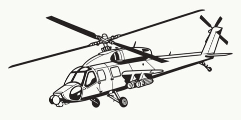 a black and white drawing of a helicopter Vector ©  MST RABEYA  BEGUM