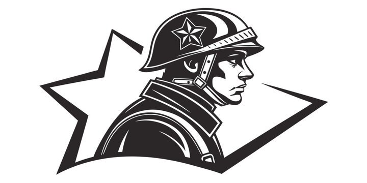 a firefighter in a helmet with a star on it Vector