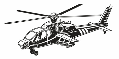 a black and white drawing of a helicopter Vector ©  MST RABEYA  BEGUM