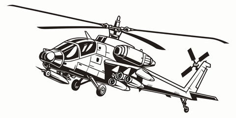 a black and white drawing of a helicopter Vector ©  MST RABEYA  BEGUM