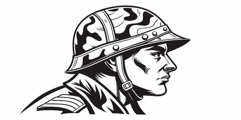 a soldier wearing a camouflage helmet Vector ©  MST RABEYA  BEGUM