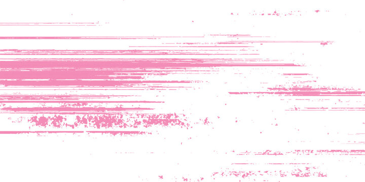 Abstract horizontal pink distressed lines texture background with grungy scratchy stripes and speed motion effect vector illustration.