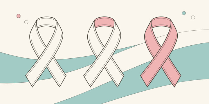 three awareness ribbons in different colors Vector
