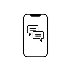 Smartphone Chat Icon - Two Speech Bubbles Message Symbol © sakanatsu