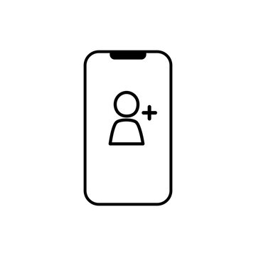 Smartphone Follow Icon - Add User Social Media Symbol