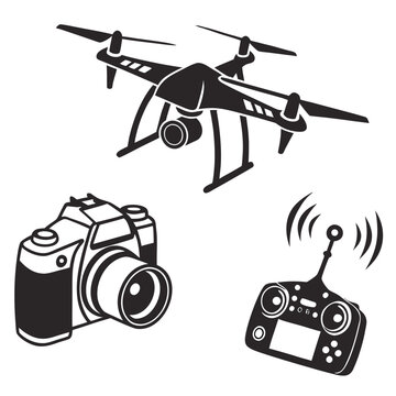 a drone with a camera and remote control Vector