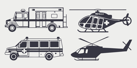 ambulance and helicopters for emergency medical services Vector ©  MST RABEYA  BEGUM