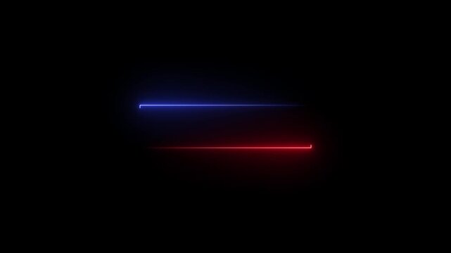 abstract glowing neon rectangle frame animation on black background. 4k video animation 