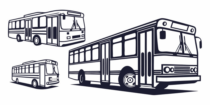 a large bus with side and back views Vector