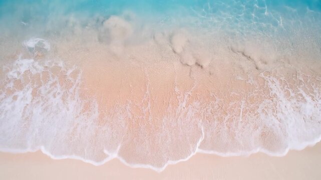 透明な海水と砂浜に映る光の波紋パターン背景素材


