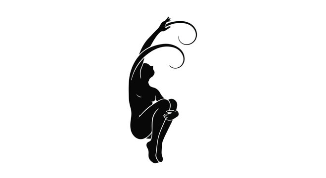 Elegant silhouette of a dancer in a graceful pose, embodying fluidity and art