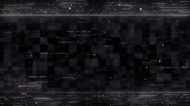 Hi-tech futuristic Artificial Intelligence engine in 4K Frame HUD element. viewfinder. viewfinder. heads up display screen scanner. circle interfaces Hologram VHS Noise Background In Hi Future Frame.