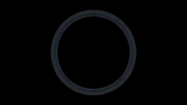 Black rubber oring seal on a solid black background for industrial applications