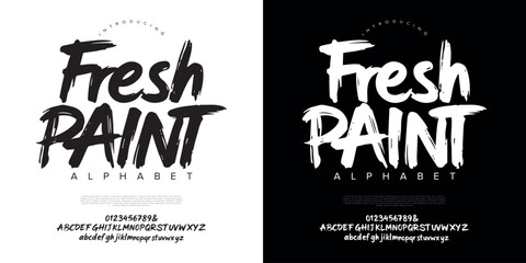 Fresh Paint casual script brush font display typeface for creative artistic brand and modern lifestyle apparel © happy