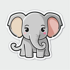 Fototapeta premium Cute Cartoon Elephant Sticker