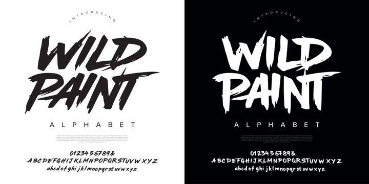 Wild Paint aggressive brush font display typeface for streetwear design and urban extreme sports poster branding