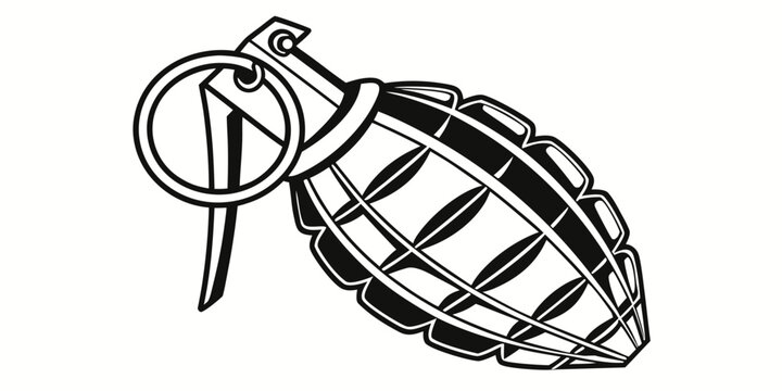 Tactical fragmentation pineapple grenade with safety pin and ring illustration for military weapon graphics military explosive pineapple fragmentation tactical ammunition armament equipment