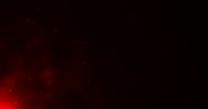 Abstract streams of hot air and smoke smoothly rise above the blazing flames, creating the effect of living warmth. Soft flashes of fire dynamically replace each other, forming a mesmerizing and deep 