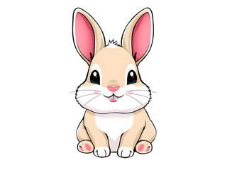 Obraz premium Bunny Rabbit Cartoon Animal Character Vector Illustration