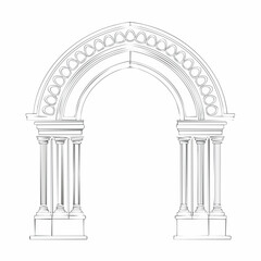 Obraz premium Classical Archway with Columns and Decorative Frieze