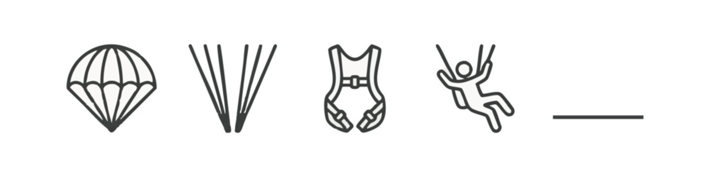 Skydiving Line Art Icons