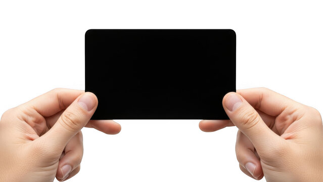 Hand holding black square frame isolated isolated on transparent background