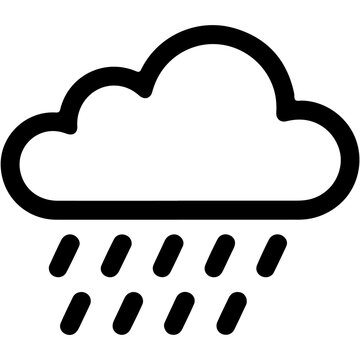 Rain cloud icon with falling rain drops