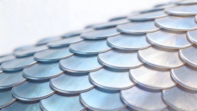 Closeup of metallic fish scale pattern