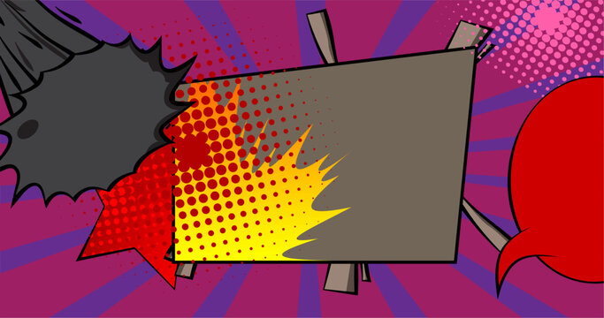 Cartoon background, comic book backdrop. Retro vector comics pop art design.