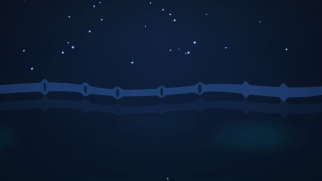Animated Flute Assembly Sequence Over Starry Night Sky