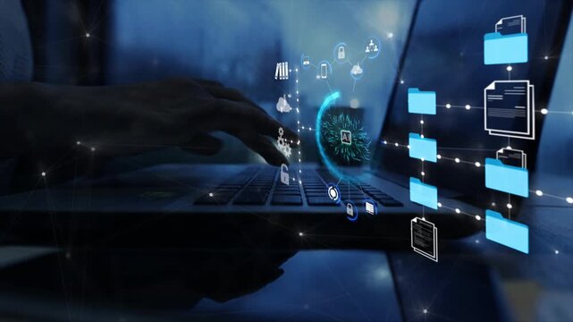 Artificial intelligence processing digital documents and folders with automation technology for business data management