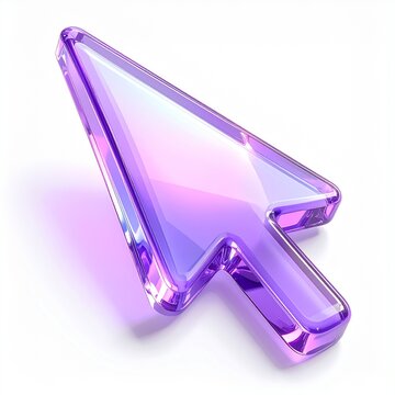 Realistic 3D Glass Morphism Technology Violet Transparent UI Elements Isolated on White Background
