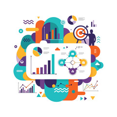 Fototapeta premium A colorful infographic with various charts and graphs (3)