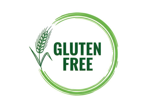 Gluten free logo with green circle and wheat icon transparent background
