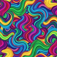 Fototapeta premium Vibrant Swirling Fluid Colors Pattern