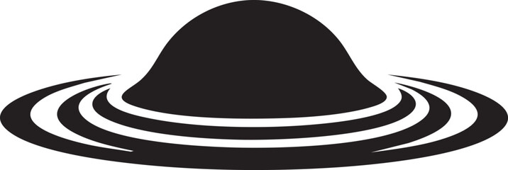 Saturn, planet icon, black and white, vector illustration, astronomy symbol © MdMasud