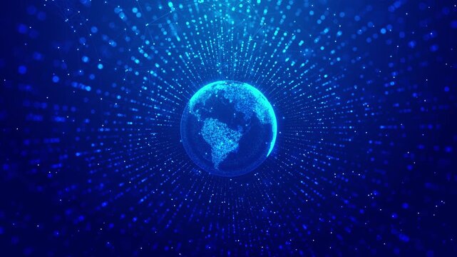 Animation of network connections data processing Global finance, business, connections, computing social network connection concept data processing concept User Icon Network node and line connection