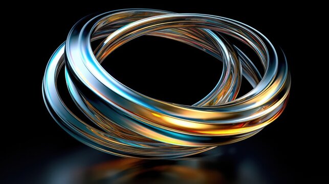 Experience the mesmerizing fusion of light and infinite metallic loops.
