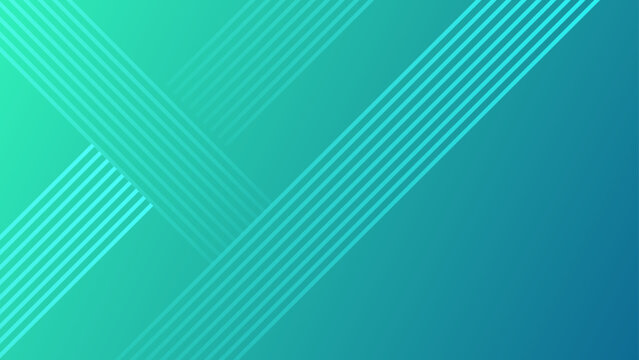 Modern abstract background with diagonal cyan and green linear lines
