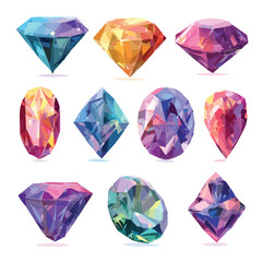 Fototapeta premium set of colorful diamond