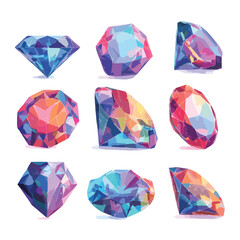 Fototapeta premium set of colorful diamond