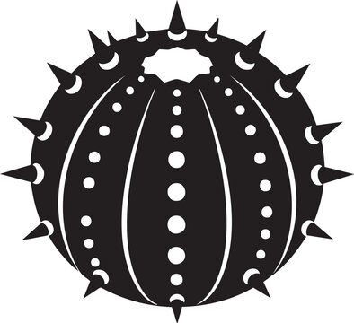 Medieval flail weapon, spiked ball and chain, black silhouette icon, vector illustration