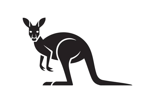 Kangaroo Silhouette Collection Modern Vector Animal Icons & Line Art Set